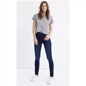 Madewell Women's 10" High-Rise Skinny Dark Wash Stretch Denim Jeans Size 27